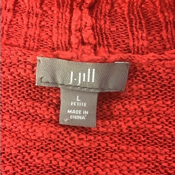 J. Jill Cardigan Orange Long Sleeve Sweater Cotton Blend V Neck Size large P - Picture 5 of 9